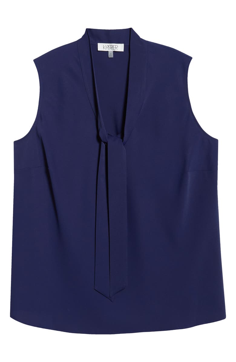 KASPER Sleeveless Tie Front Top, Alternate, color, Kasper Navy