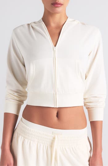 Cotton Jersey Zip-Up Hoodie