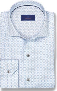 David Donahue Neat Print Sport Shirt