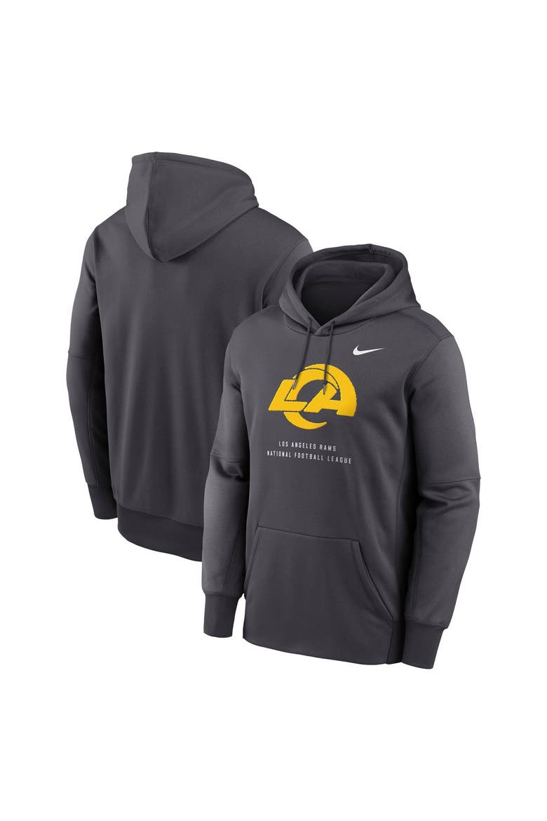 Men's Nike Charcoal Los Angeles Rams Toss Sweep Therma-FIT Hoodie, Main, color, Charcoal