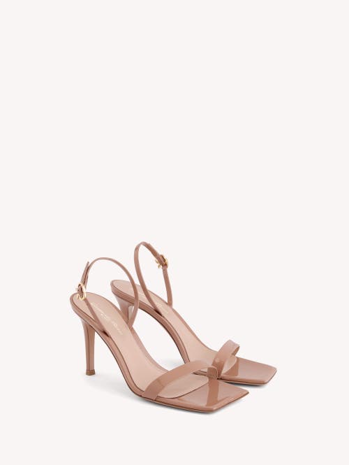 Gianvito Rossi Ribbon Buckle Stiletto Heels With Squared Toe Design In Praline