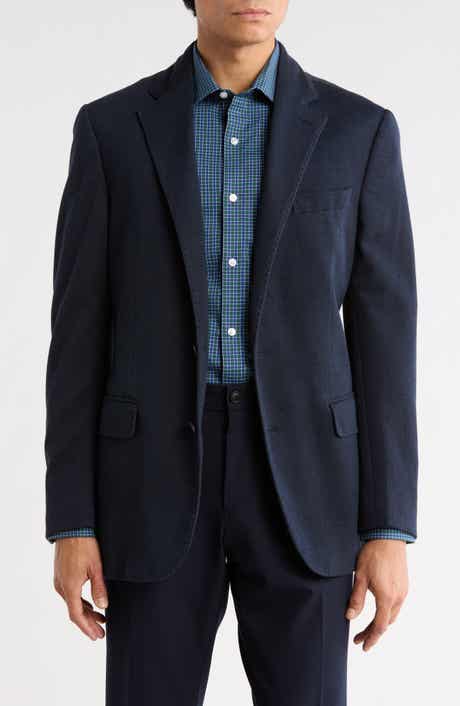 Brooks Brothers Navy Solid Cotton Blend Sport Coat