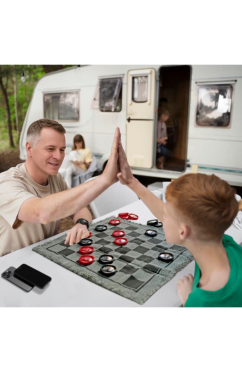 Trimate 3In1 Giant Checkers & Tic Tac Toe Jumbo, Age 4+, Alternate, color, Multicolored