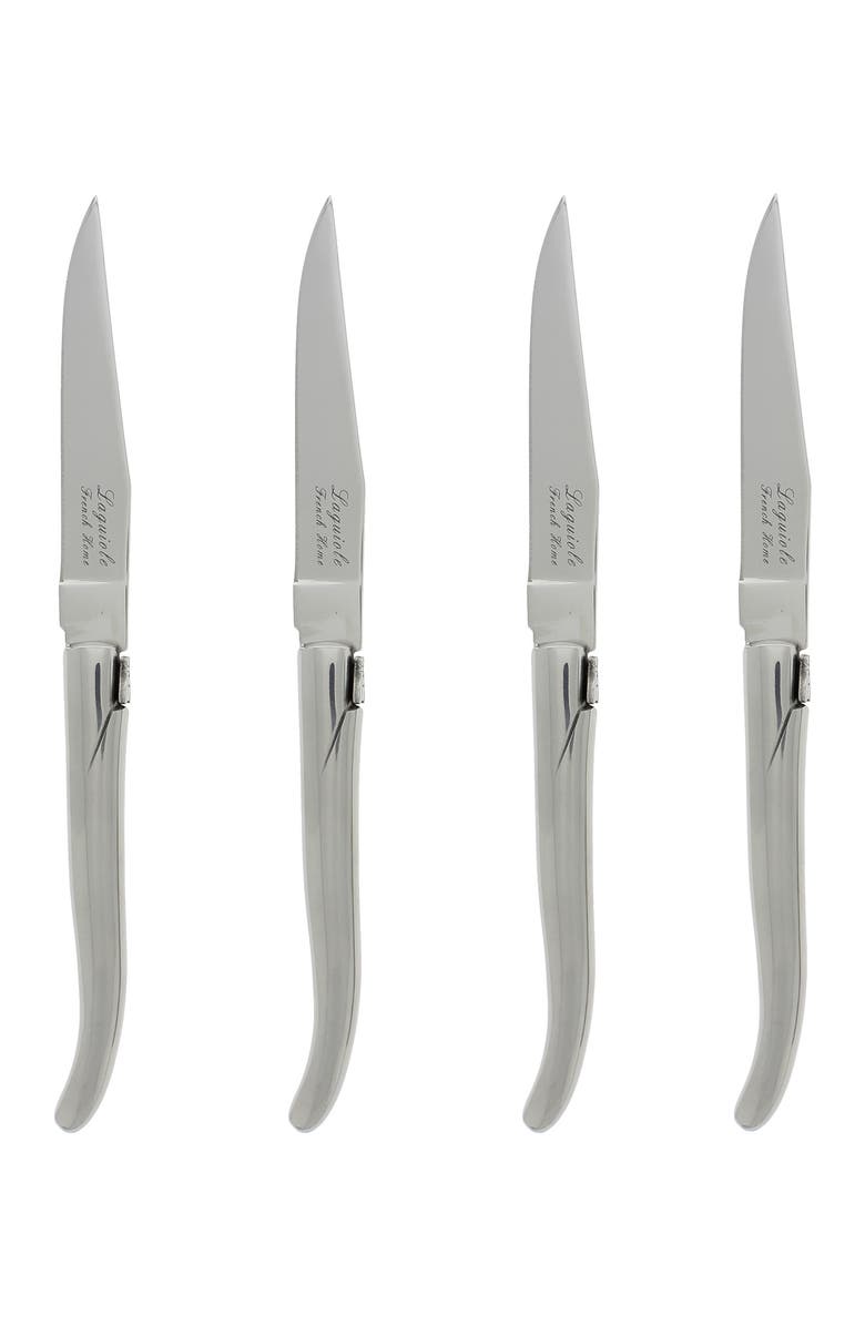 FRENCH HOME Laguiole Connoisseur Stainless Steel Steak Knives - Set of 4, Alternate, color, Silver