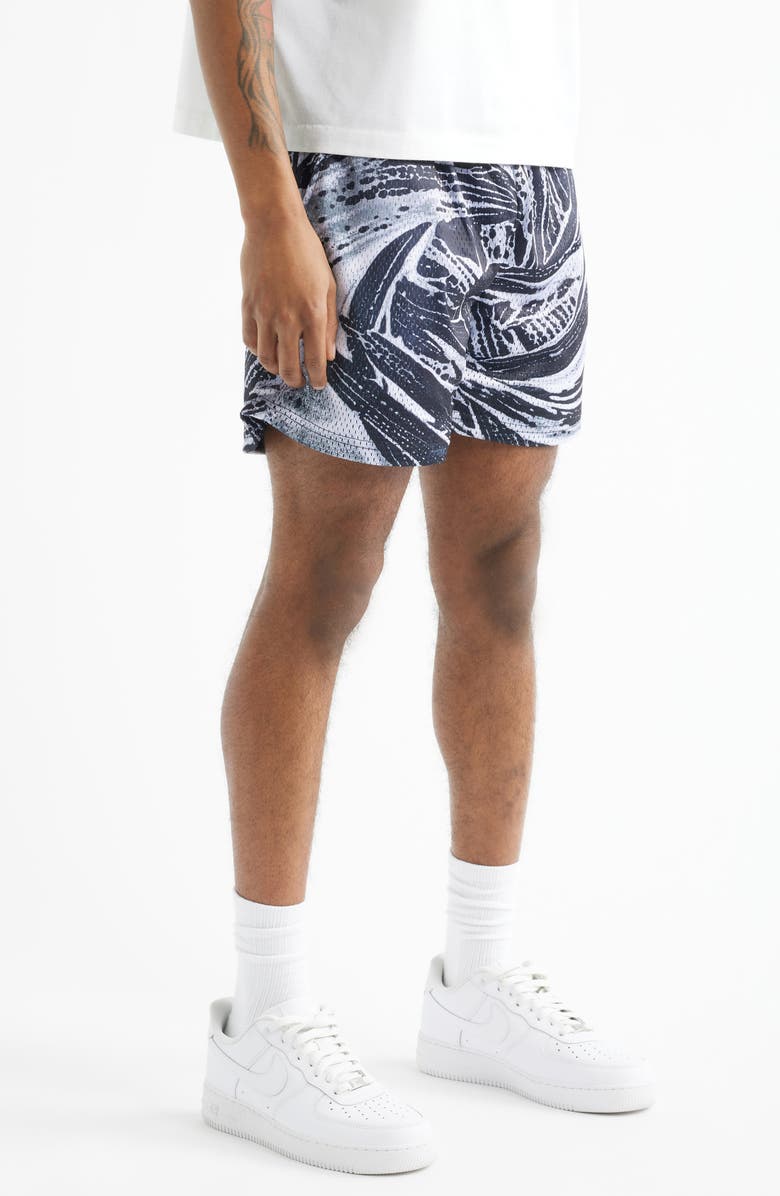 OVERTIME Splash Mesh Shorts, Alternate, color, Black