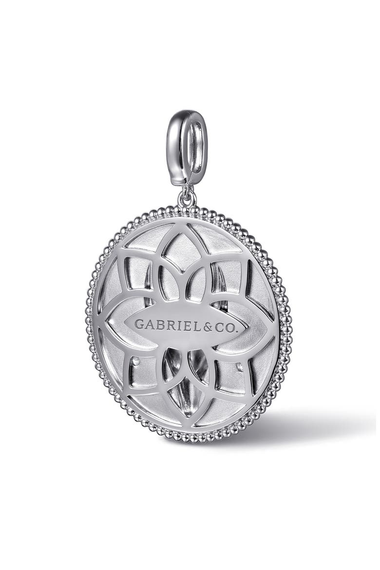 Bujukan Zodiac Sterling Silver & White Sapphire Medallion, Alternate, color, STERLING SILVER