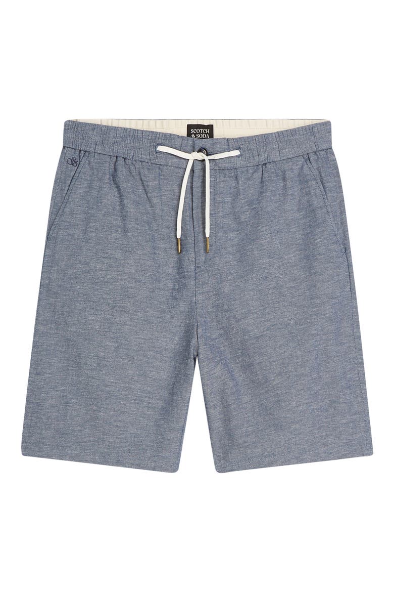 Cotton & Linen Regular Fit Shorts, Alternate, color, ENSIGN BLUE