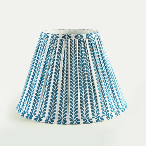 Mela Artisans Flourish Handblocked Lampshade In Blue