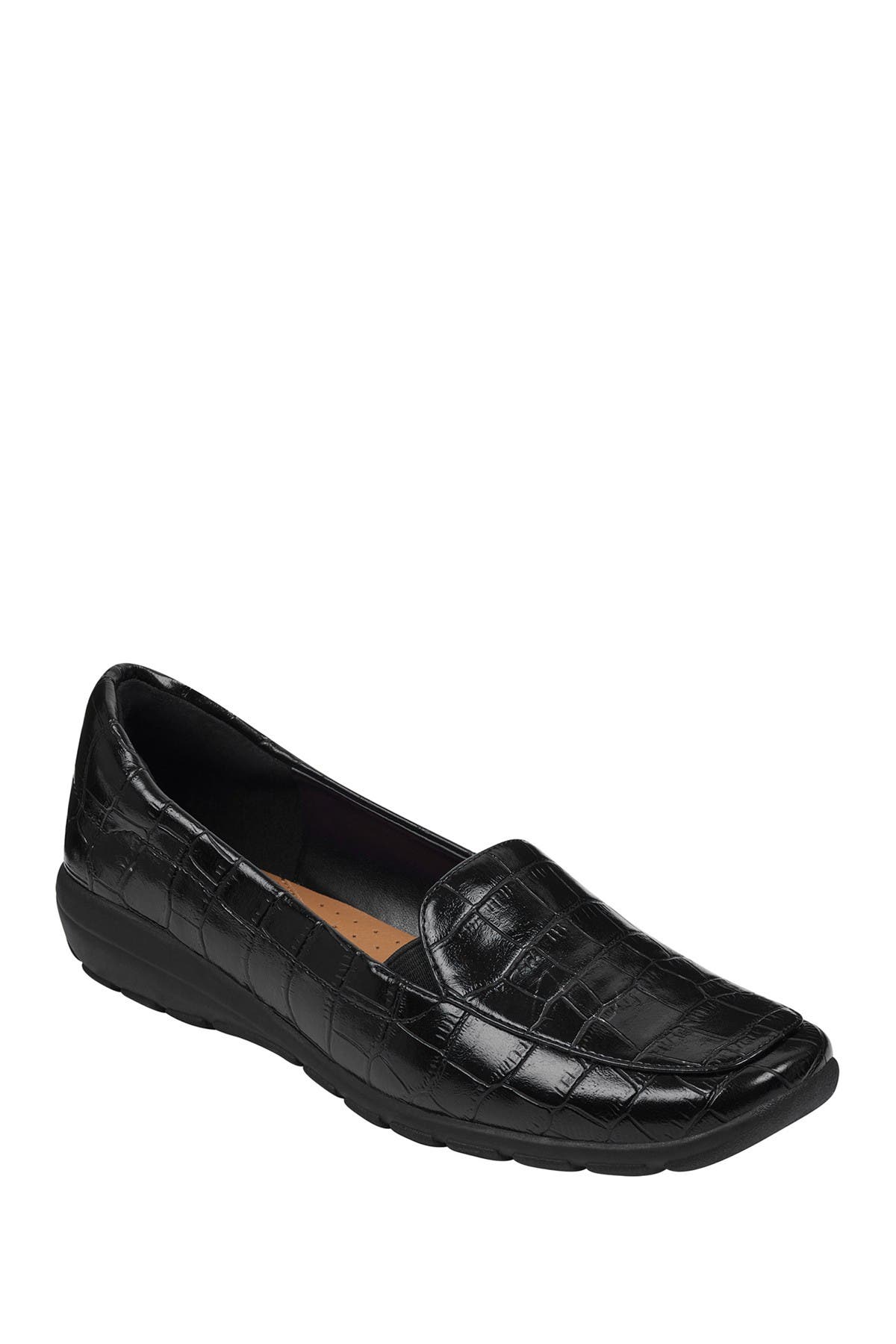Easy Spirit Abriana Croc Embossed Faux Leather Loafer - Wide Width Available, Main, color, 