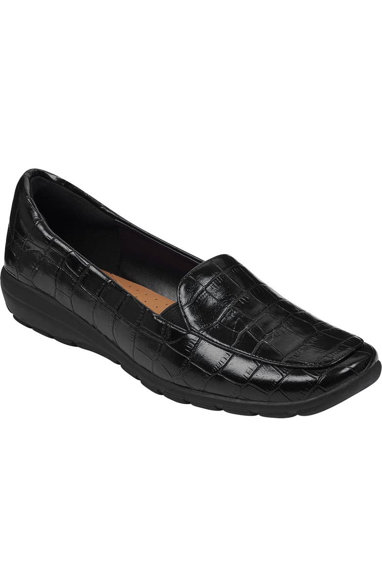 Easy Spirit Abriana Croc Embossed Faux Leather Loafer - Wide Width Available, Main, color,