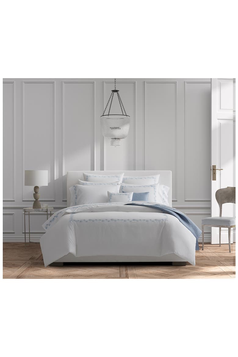 Feather Embroidered Duvet Cover, Alternate, color, CHAMPAGNE
