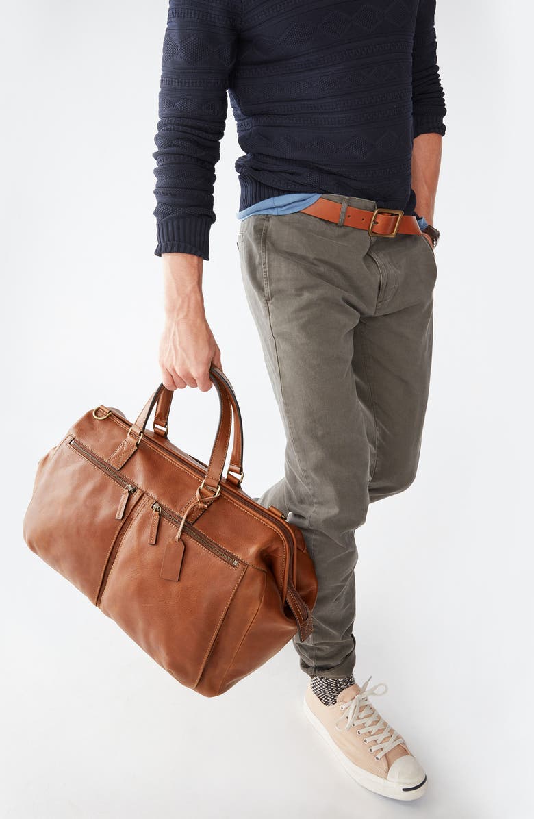 Fossil Defender Leather Duffle Bag, Alternate, color,