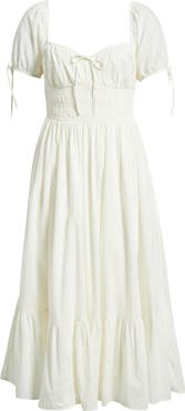 BP. Sweetheart Puff Sleeve Midi Dress