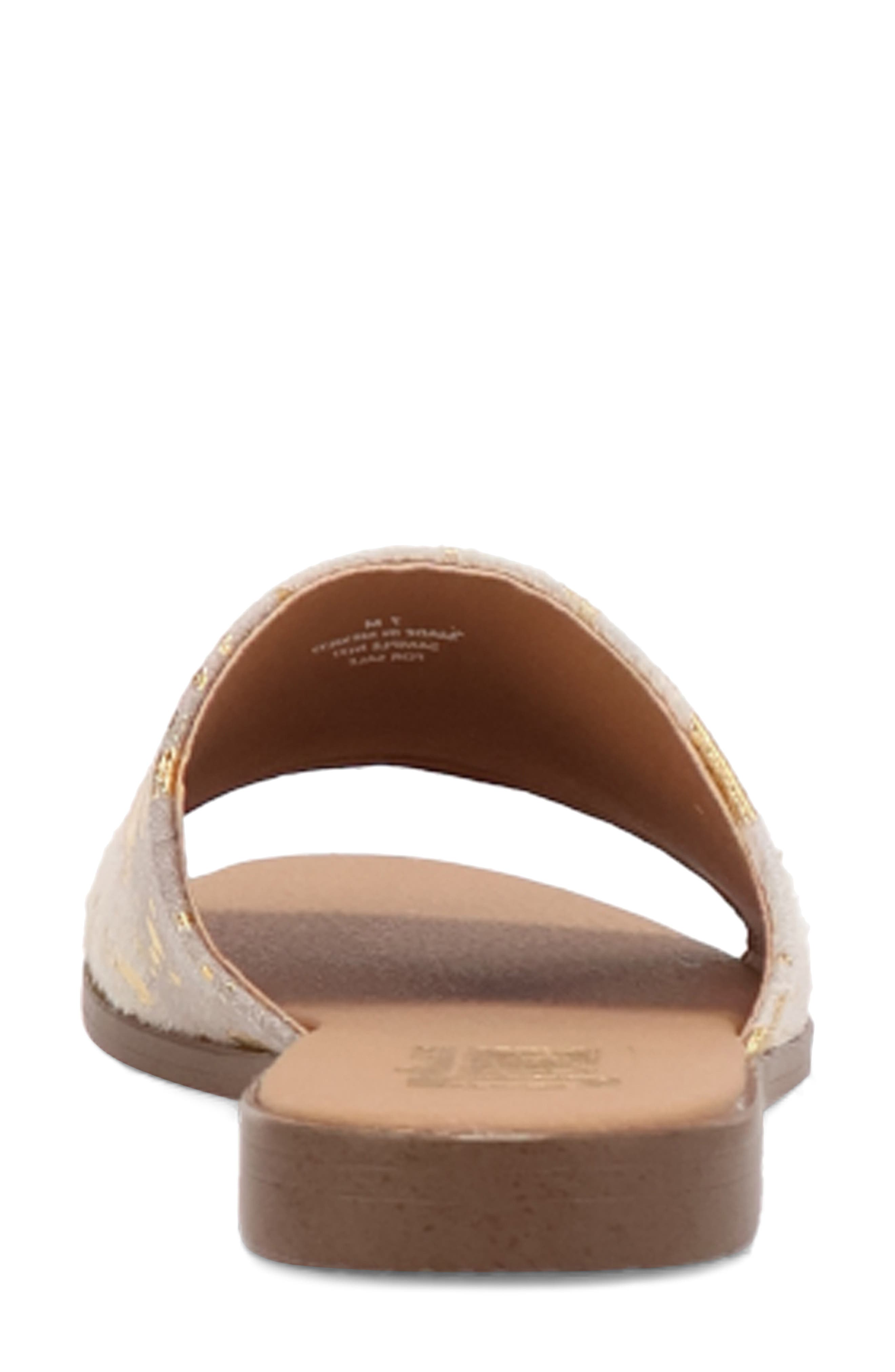 Moo Moo Genuine Calf Hair Slide Sandal, Alternate, color, GOLD