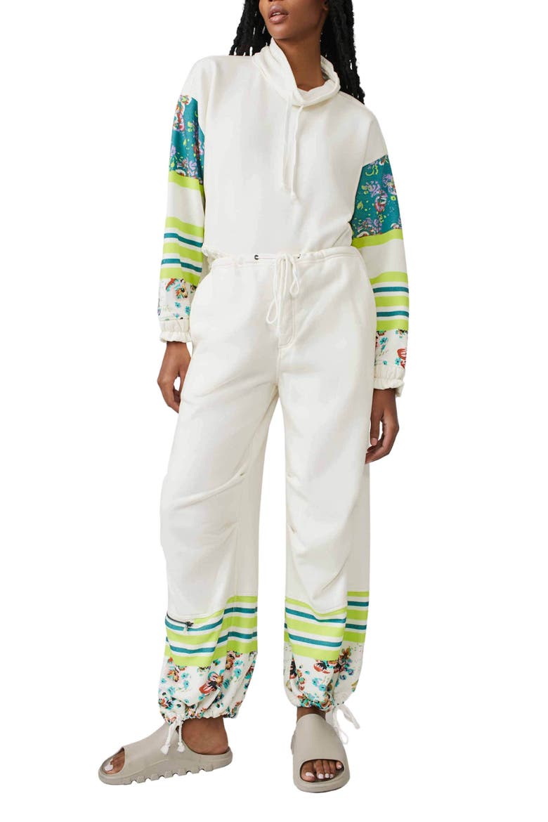 FP Movement Sway Floral Print Pants, Alternate, color, IVORY COMBO