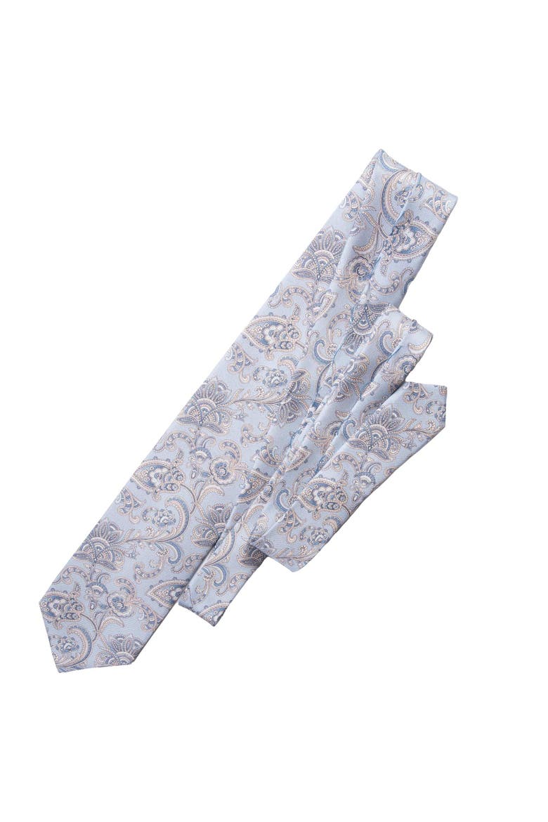 Novara - Printed Silk Tie for Men, Alternate, color, Sky Blue