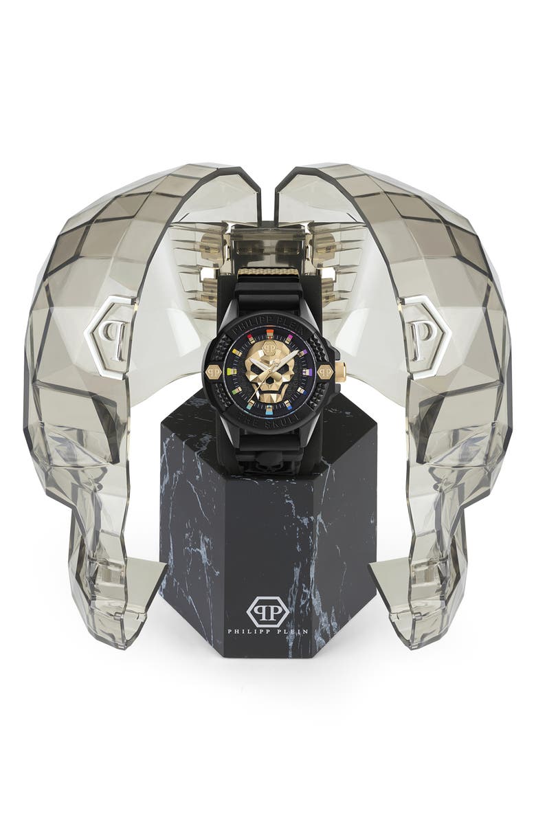 PHILIPP PLEIN The $kull Silicone Strap Watch, 44mm, Alternate, color, 