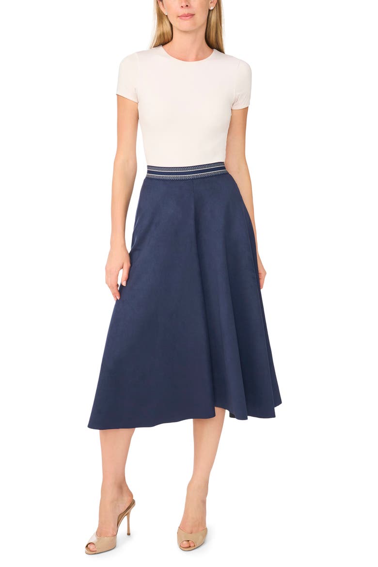 Faux Suede Wide Leg Culottes, Alternate, color, NAVY BLAZER