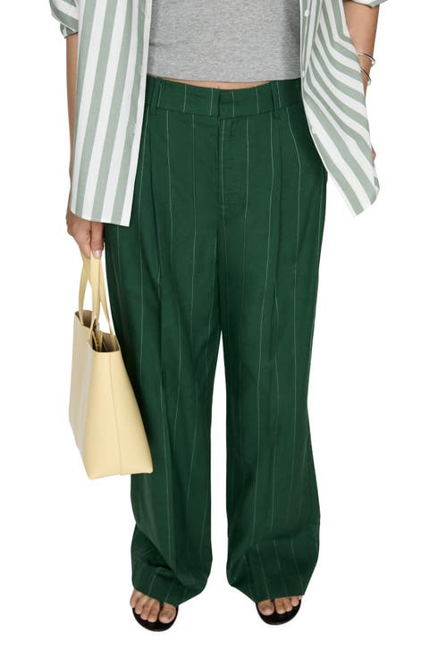 Pinstripe Wide Leg Pants