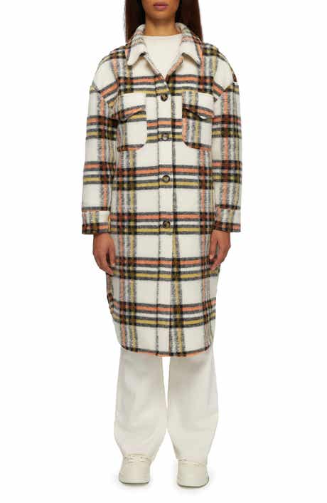 Noize Greta Plaid Felted Shirt Jacket