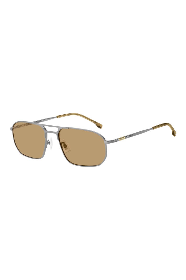 59mm Rectangular Sunglasses, Alternate, color, MATTE RUTH BLACK