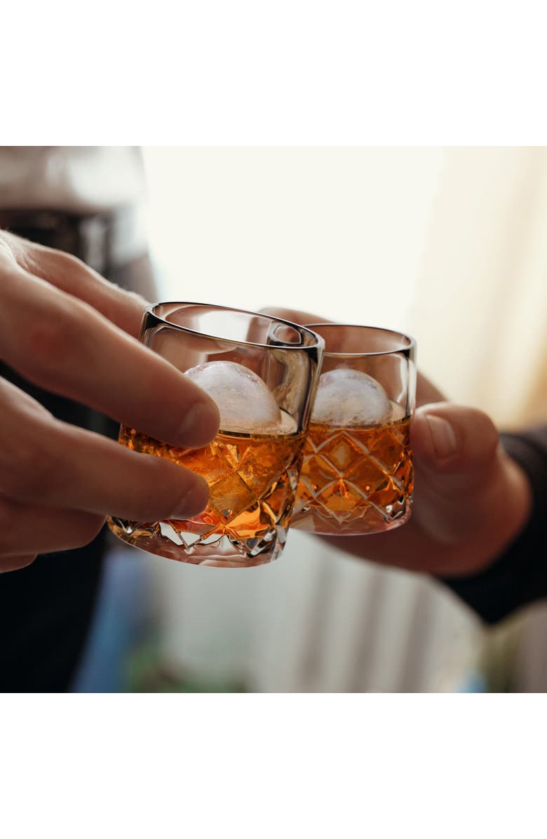 FINAL TOUCH Yarai Shiver Ice Ball Shots - 4 Glasses with Ice Ball Tray, Alternate, color, White