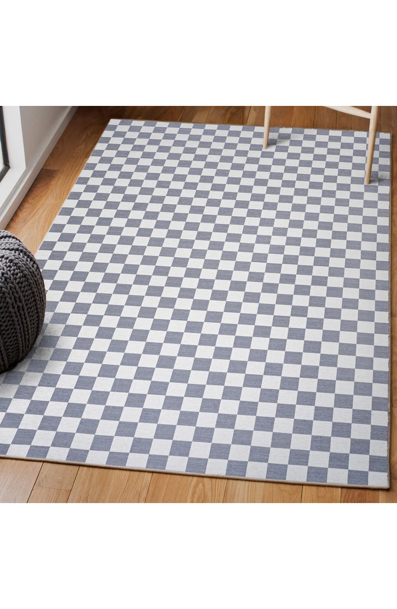 JONATHAN Y Ainsley Modern Cottage Checkerboard Washable Area Rug, Alternate, color, Purple Gray-White