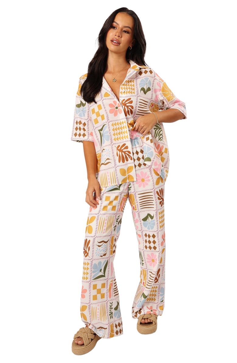 Petal & Pup Shay Mix Print Wide Leg Pants, Alternate, color,