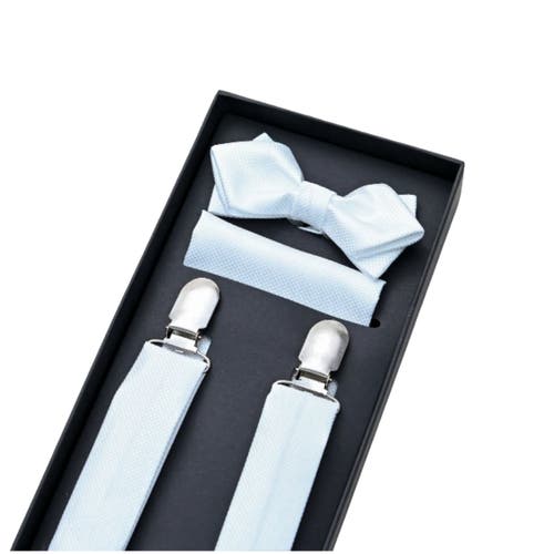 Moustache Suspenders Set In White