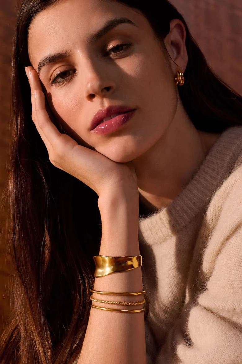 Molten Luxe Waterproof Gold Bangle, Alternate, color, Gold