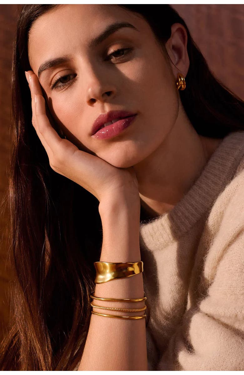 Katie Loxton Molten Luxe Waterproof Gold Bangle, Alternate, color, Gold