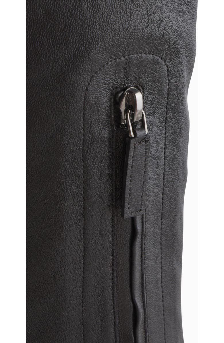 CO Stretch Leather Knee-High Bootie, Alternate, color, Black