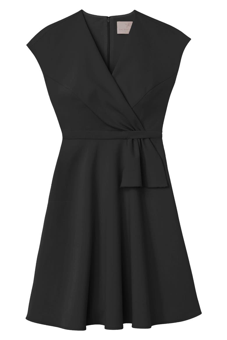 Lydia Double Face Twist Dress (Nordstrom Exclusive), Alternate, color, BLACK