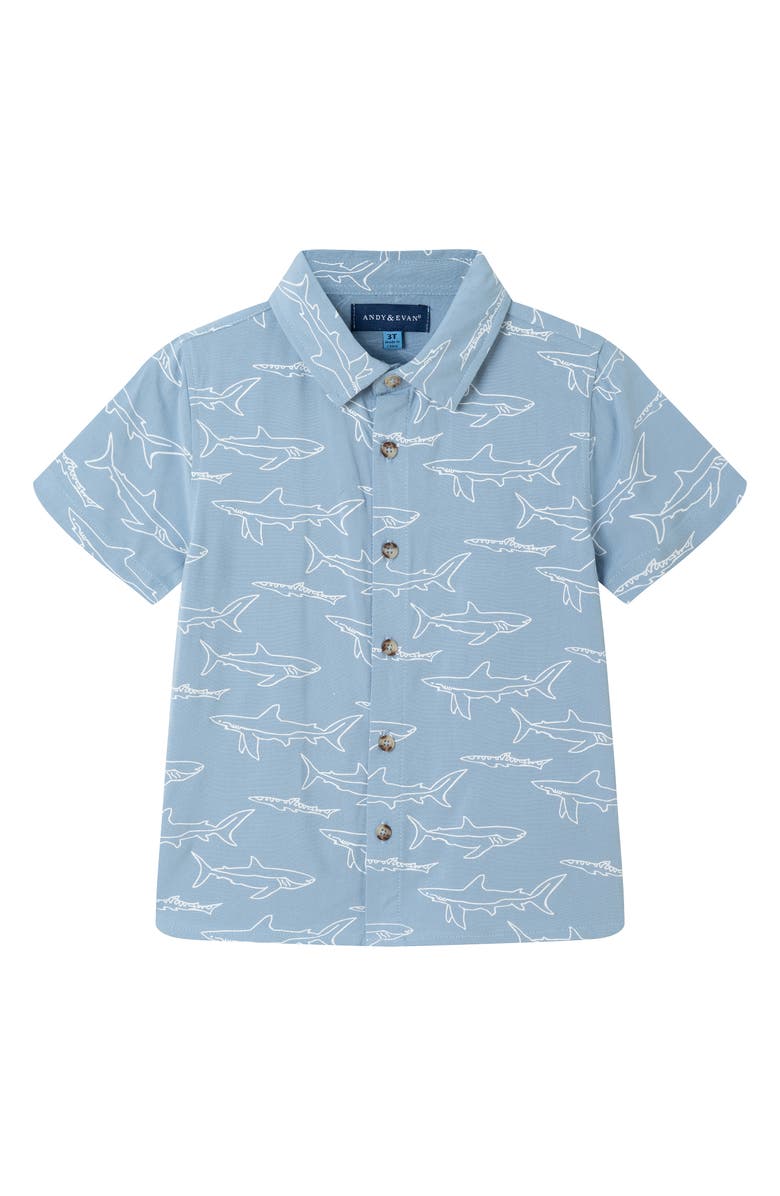 Andy & Evan Kids' Camp Shirt & Shorts Set, Alternate, color, Blue