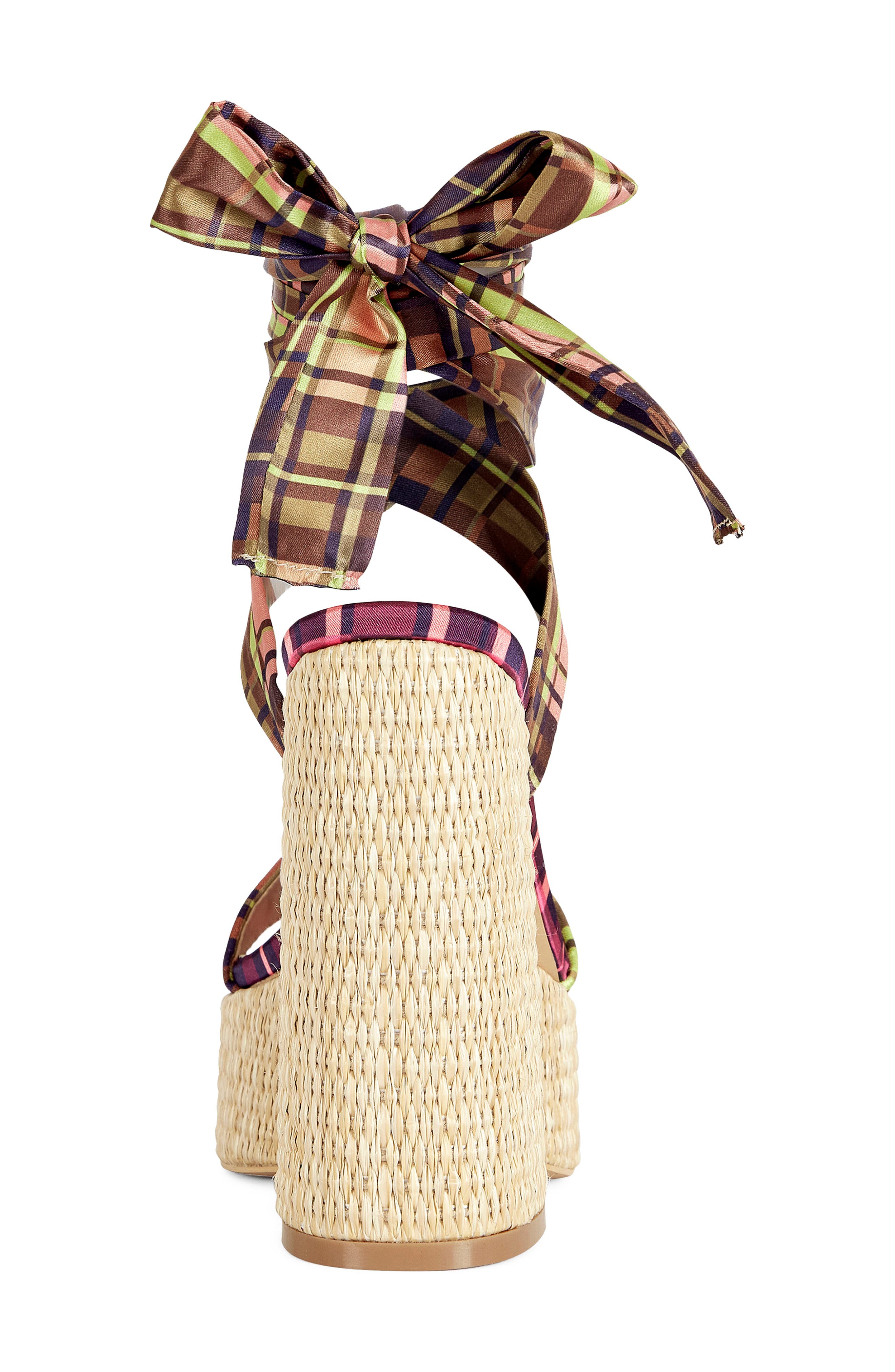 AZALEA WANG Lazuli Ankle Wrap Platform Sandal, Alternate, color, Orange Multi