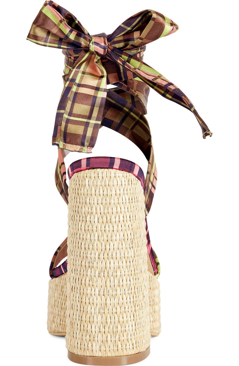 AZALEA WANG Lazuli Ankle Wrap Platform Sandal, Alternate, color, Orange Multi