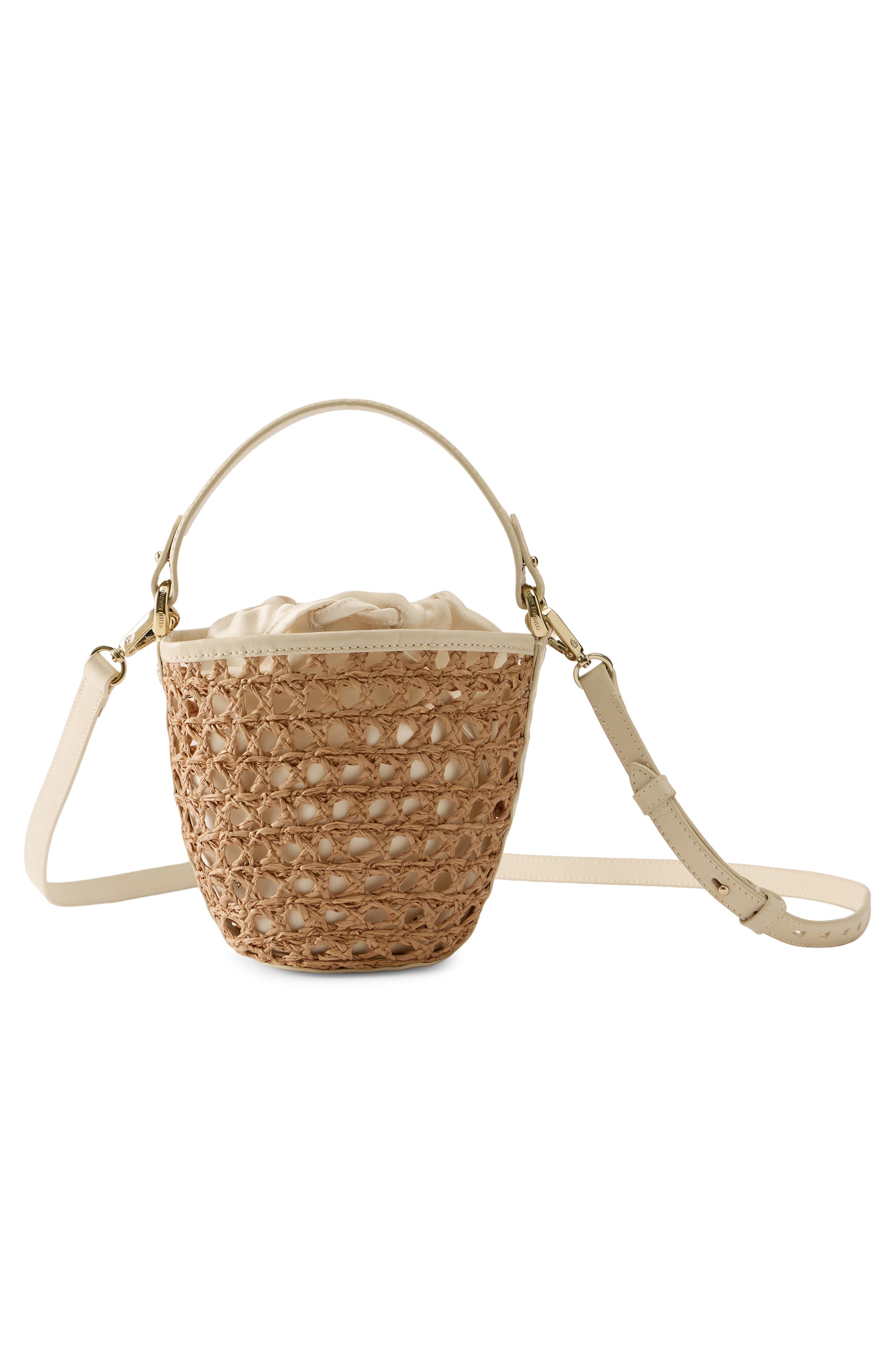 Helen Kaminski Ama Braided Raffia Bucket Bag, Alternate, color, Nougat