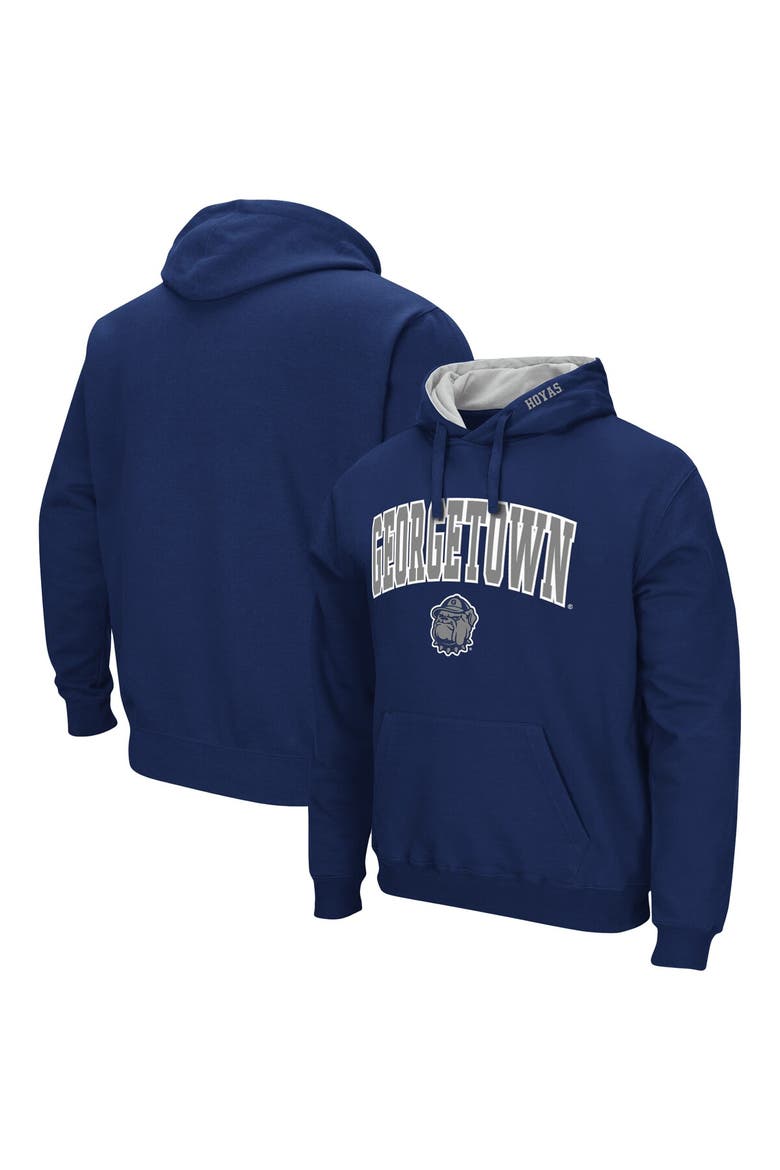 Men's Colosseum Navy Georgetown Hoyas Arch and Logo Pullover Hoodie, Alternate, color, Navy