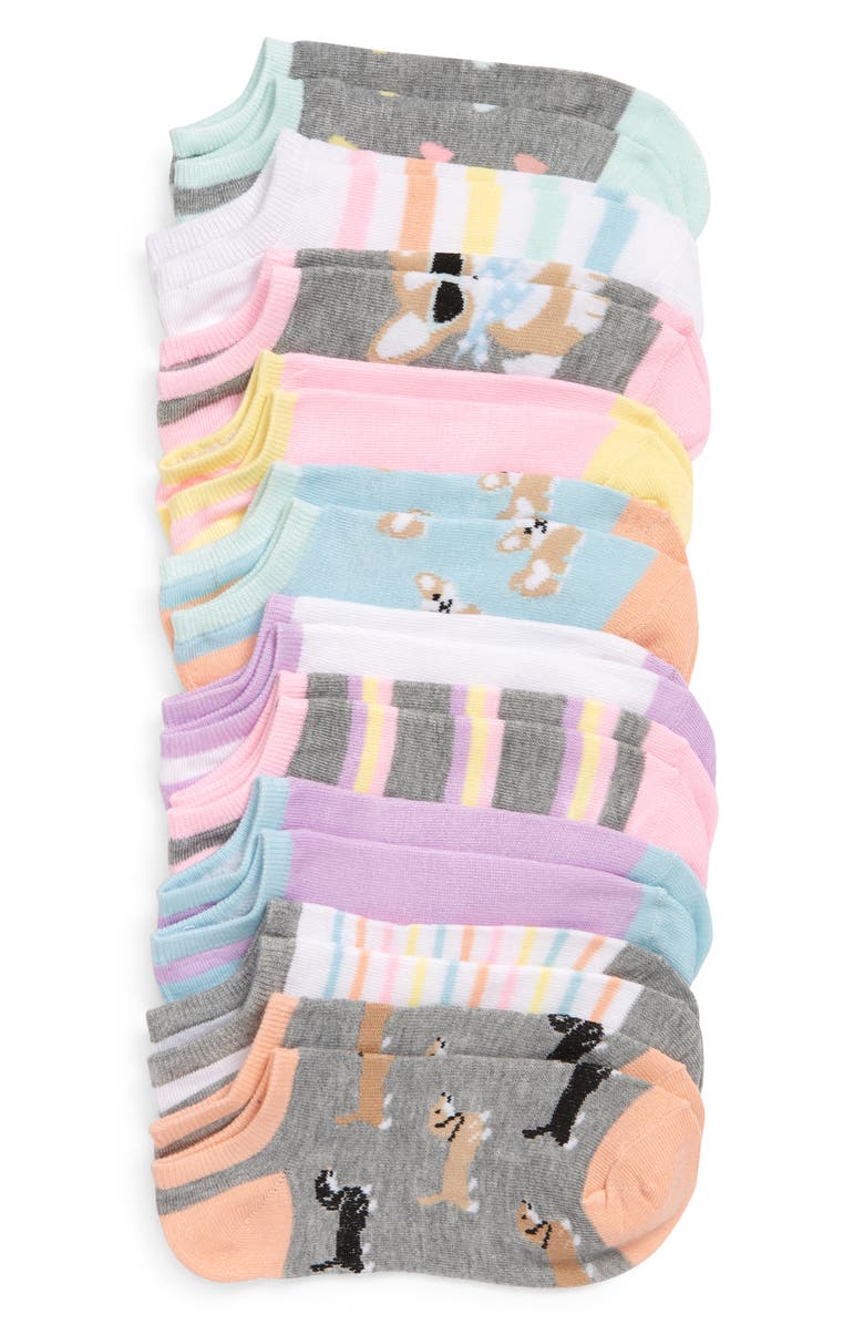 Capelli New York Kids' Assorted 6-Pack Happy Pups Socks, Main, color,