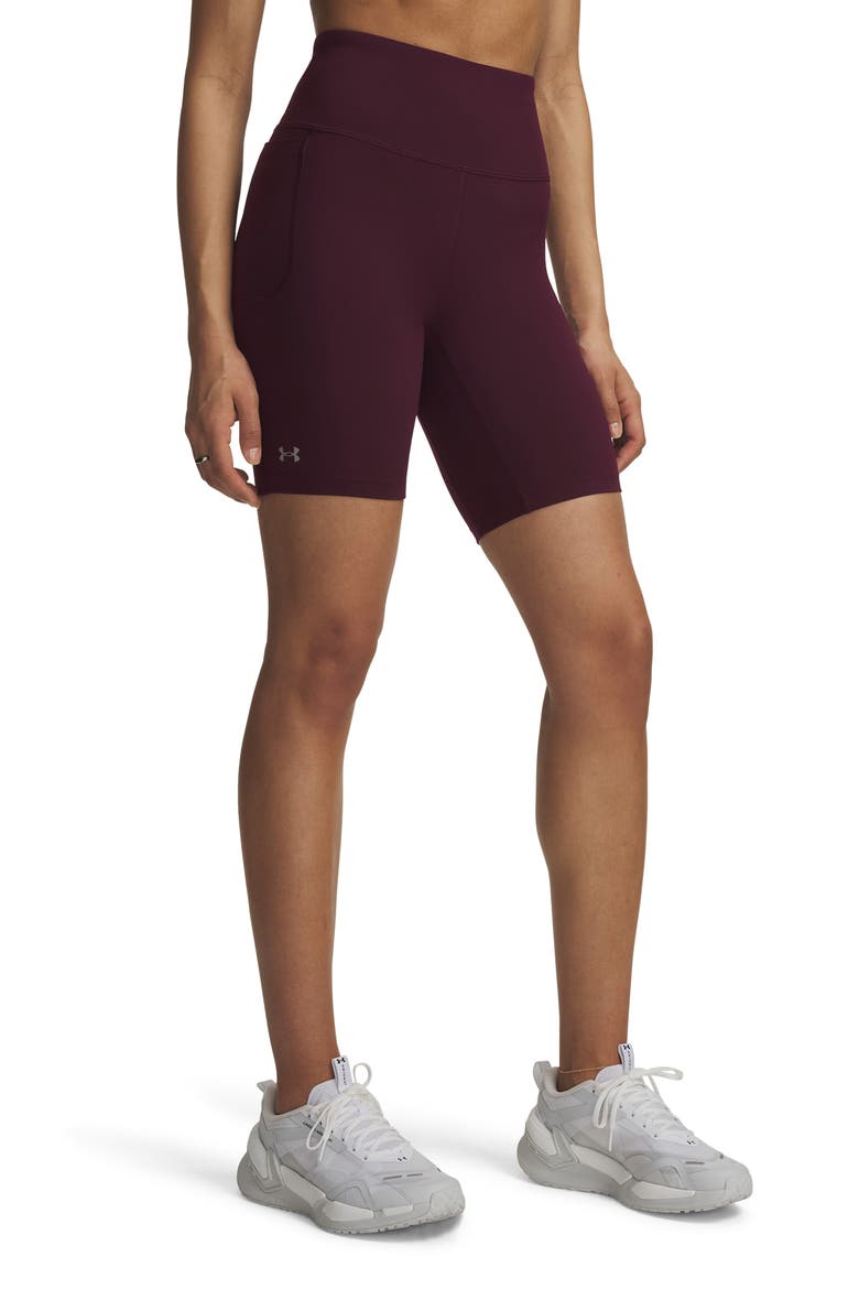 Movement High Waist Pocket Bike Shorts, Main, color, DARK MAROON