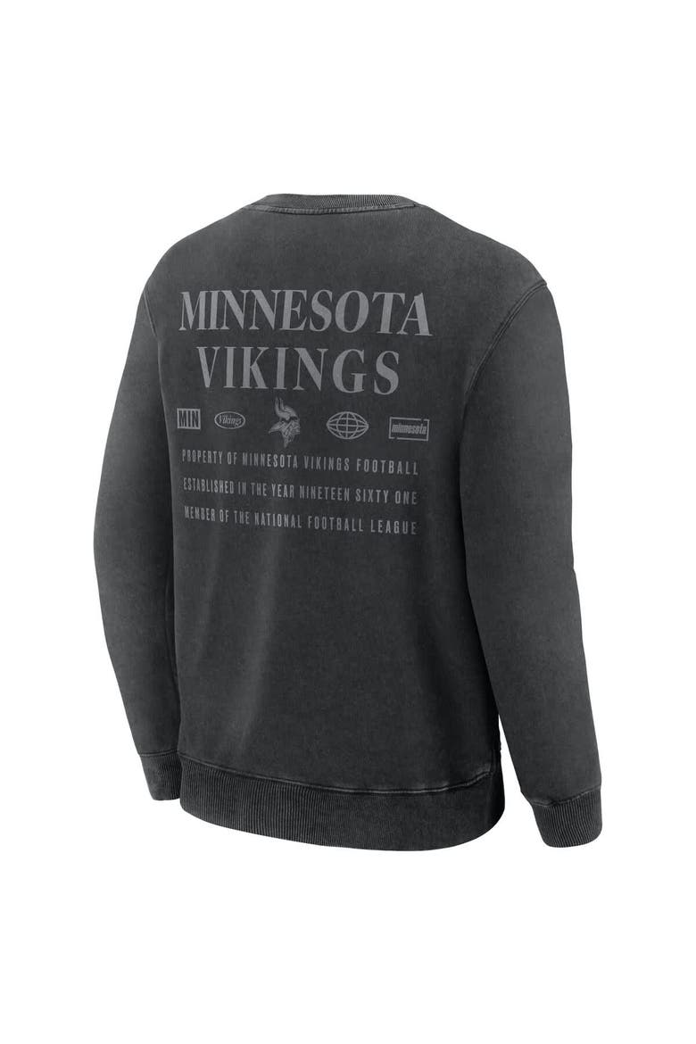 Men's Fanatics Black Minnesota Vikings Deep Route Pullover Sweatshirt, Alternate, color, Black