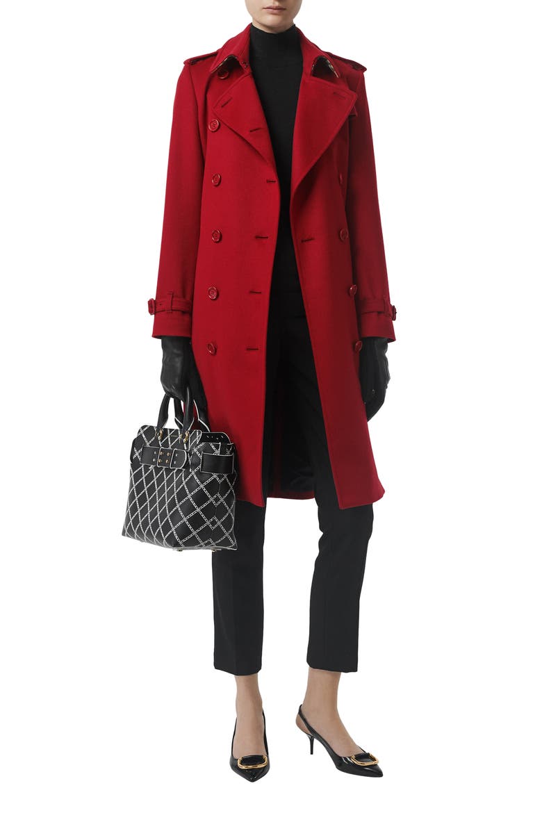 Kensington Cashmere Trench Coat, Alternate, color, PARADE RED