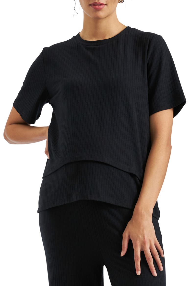 Mike Rib Nursing Top, Main, color, BLACK