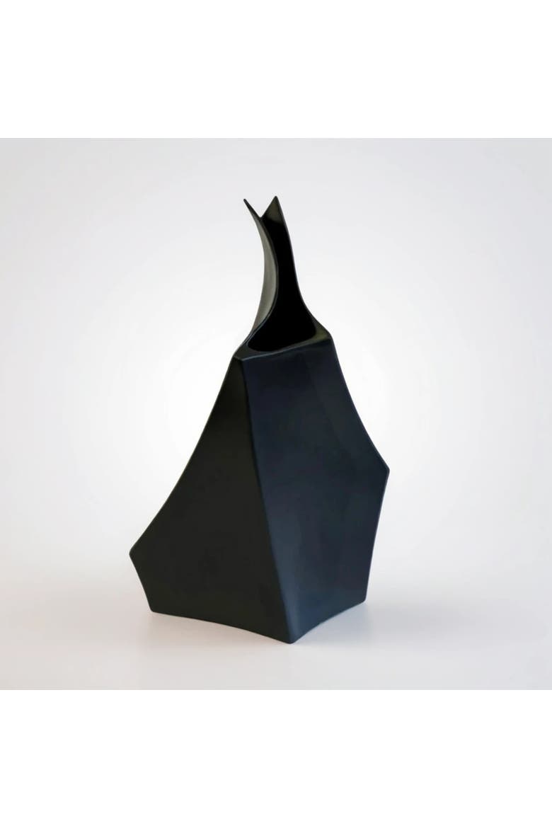 Geo Tall Vase, Alternate, color, Black