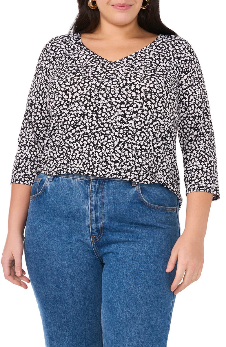 Vince Camuto Floral Print Top, Main, color, 