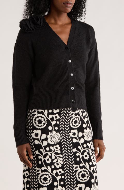 Metallic Rosette Cardigan