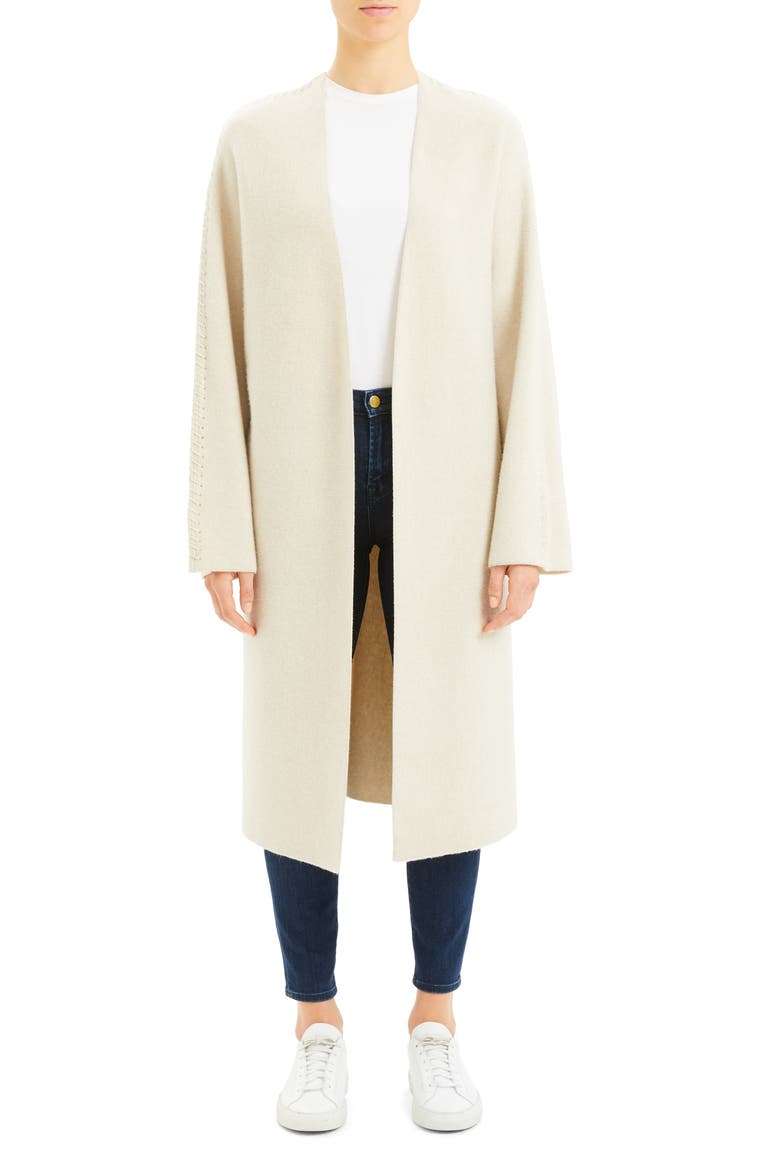 Wool & Cashmere Sweater Coat, Alternate, color, ECRU HEATHER