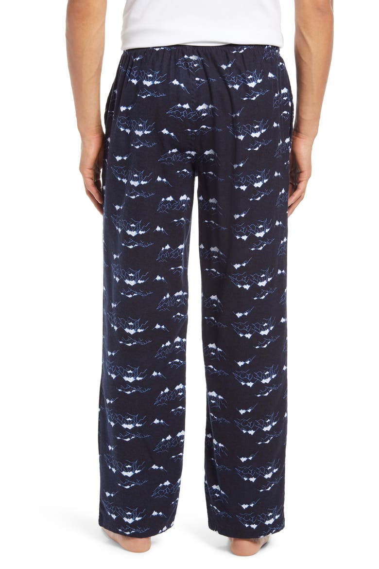 Flannel Pajama Pants, Alternate, color, NAVY HEATHER MOUNTAINS