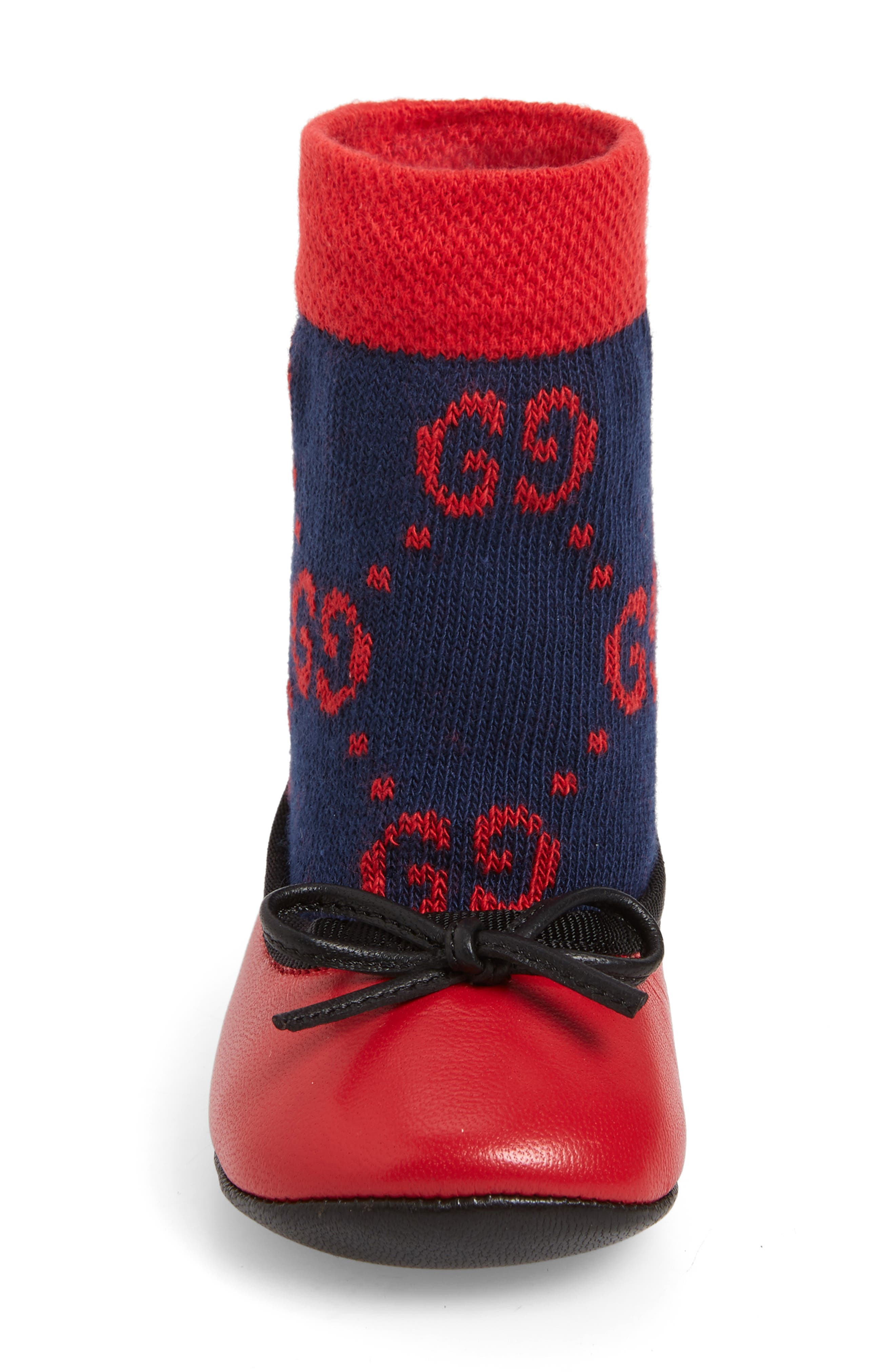 Gucci Felicie Logo Sock Ballet Flat, Alternate, color, 