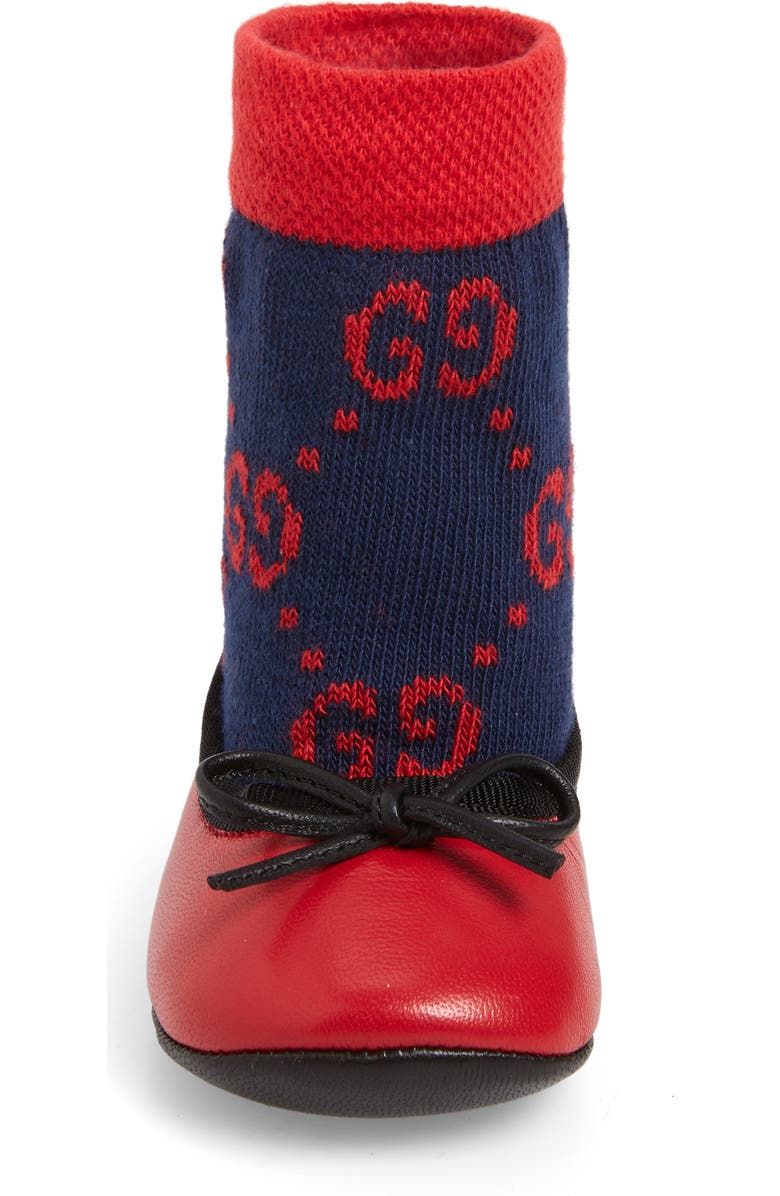 Gucci Felicie Logo Sock Ballet Flat, Alternate, color,